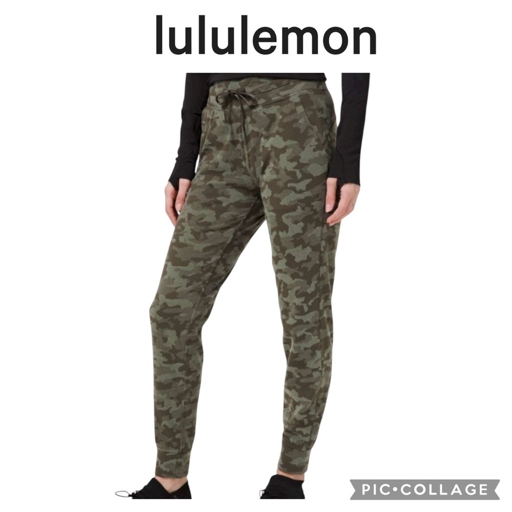 Lululemon Ready to Rulu camo green jogger pants full length size 6